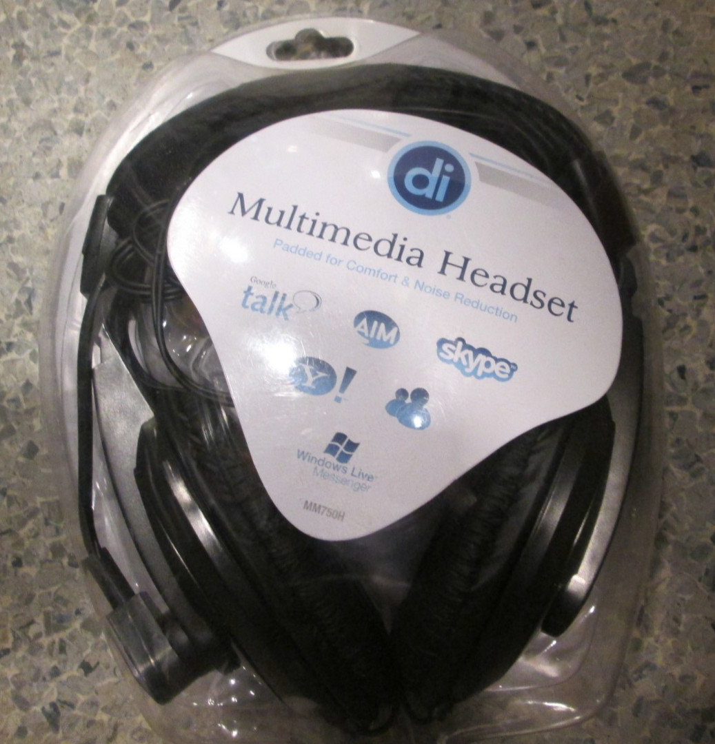 NEW Digital Innovation MM750H Multimedia Headset with Microphone. 3.5mm audio