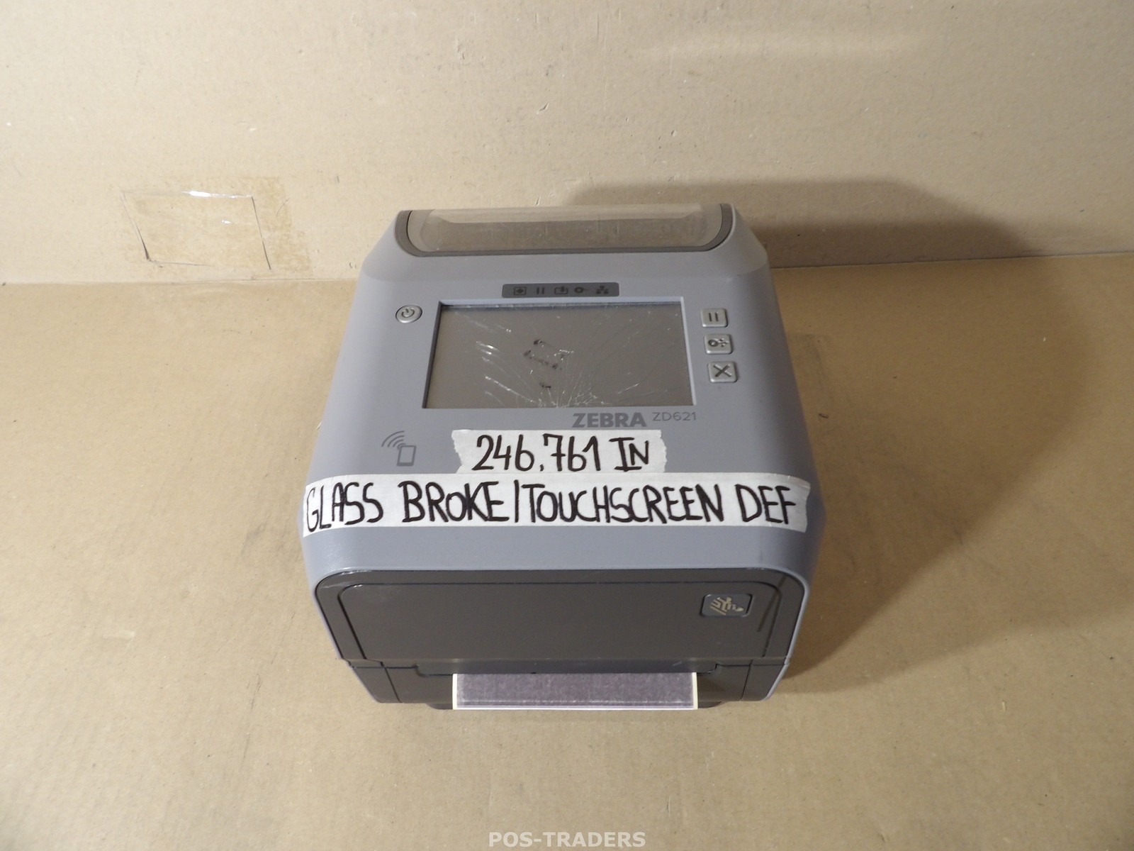 Zebra ZD621 Thermal Label Printer USB LAN - 246,761 IN OK / TOUCHSCREEN FAULTY