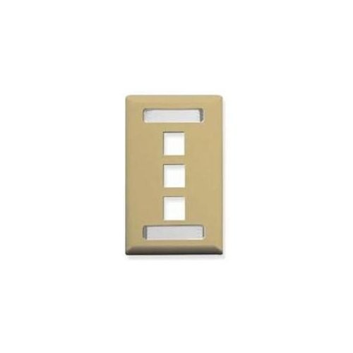 ICC IC107S03IV Faceplate 3 Ports EZ/HD Single Gang