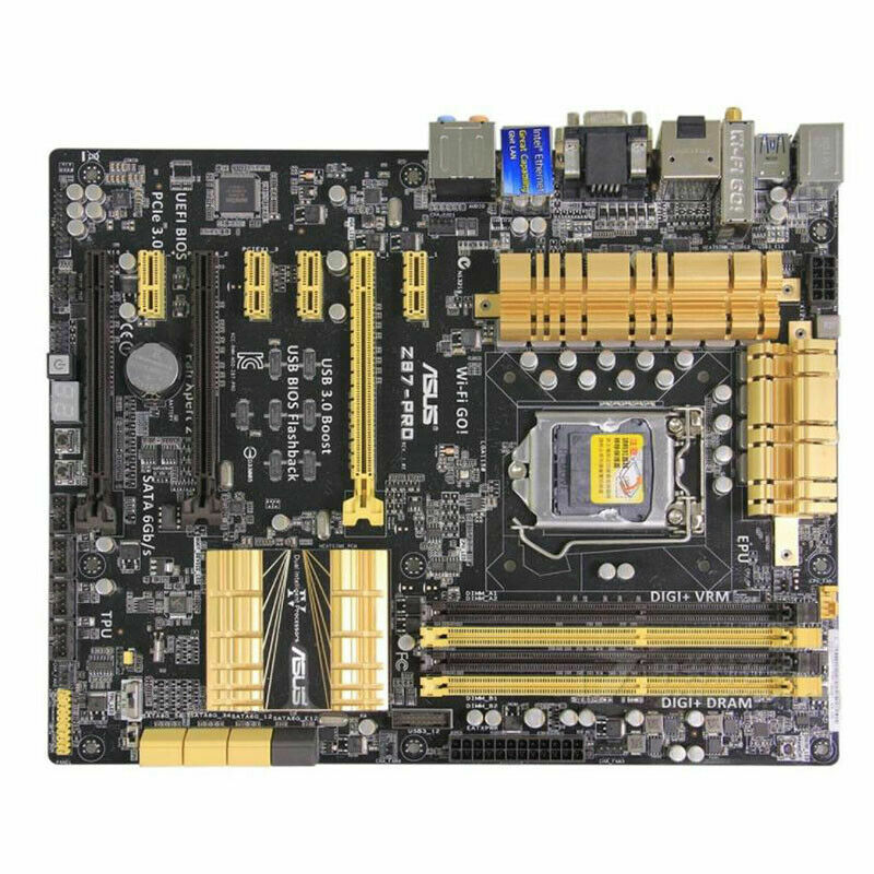 For ASUS Z87-PRO Motherboard LGA1150 DDR3 7-GPU Slot ATX Mining System Mainboard