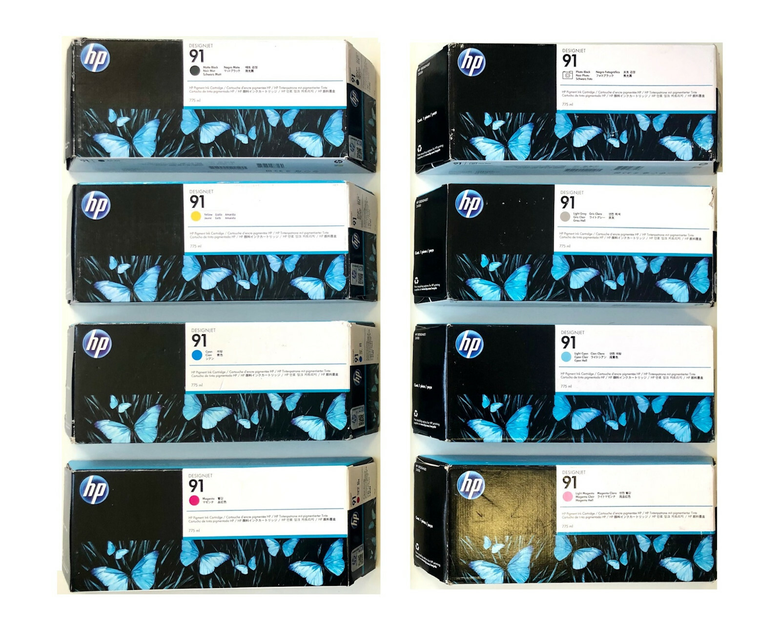 Genuine HP Ink Designjet Z6100PS / No 91 C9464A - C9470A C9471A Cartridges