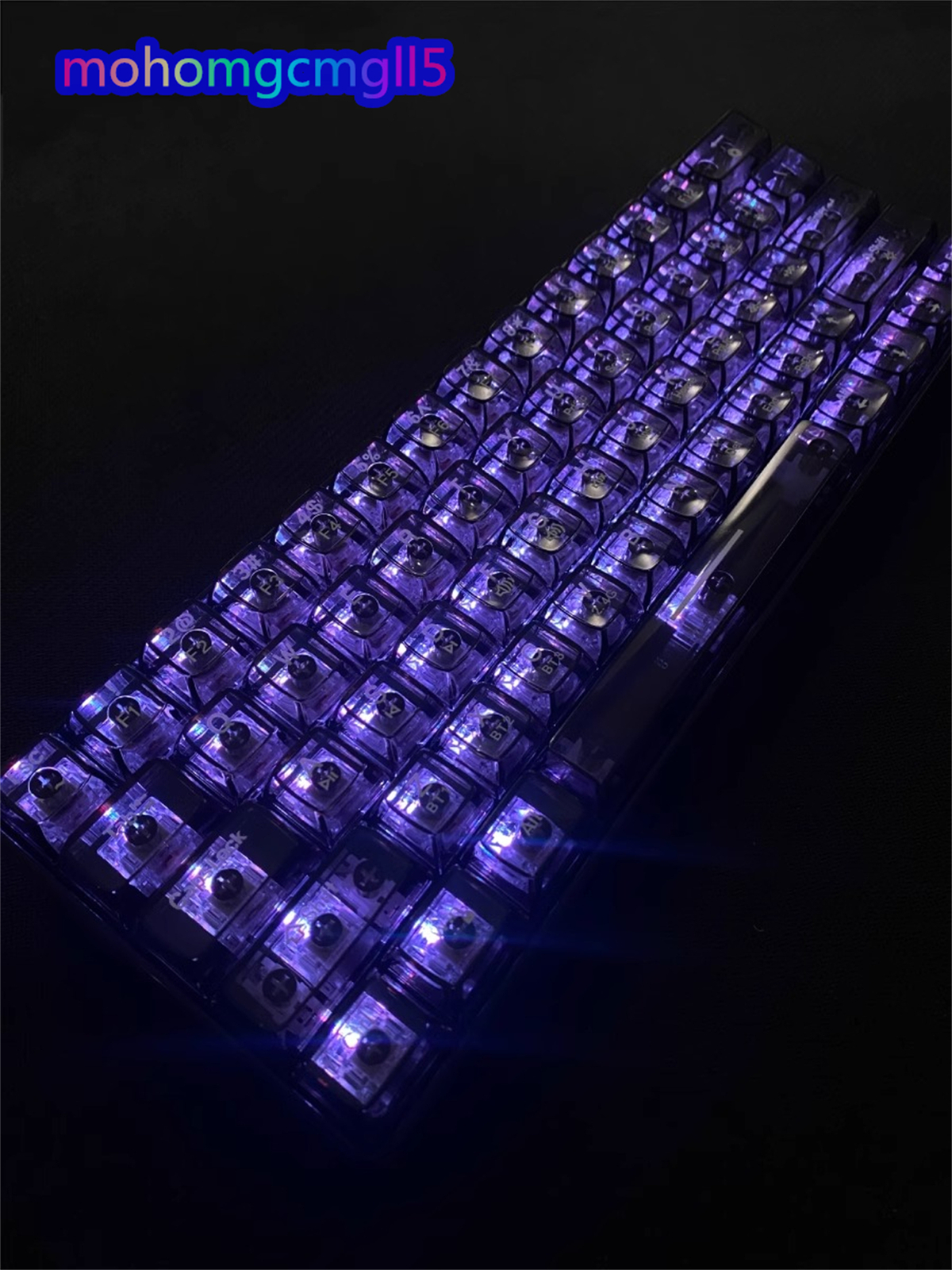 Punk Black Transparent Mechanical Keyboard RGB Wireless Wired Bluetooth 3 Modes