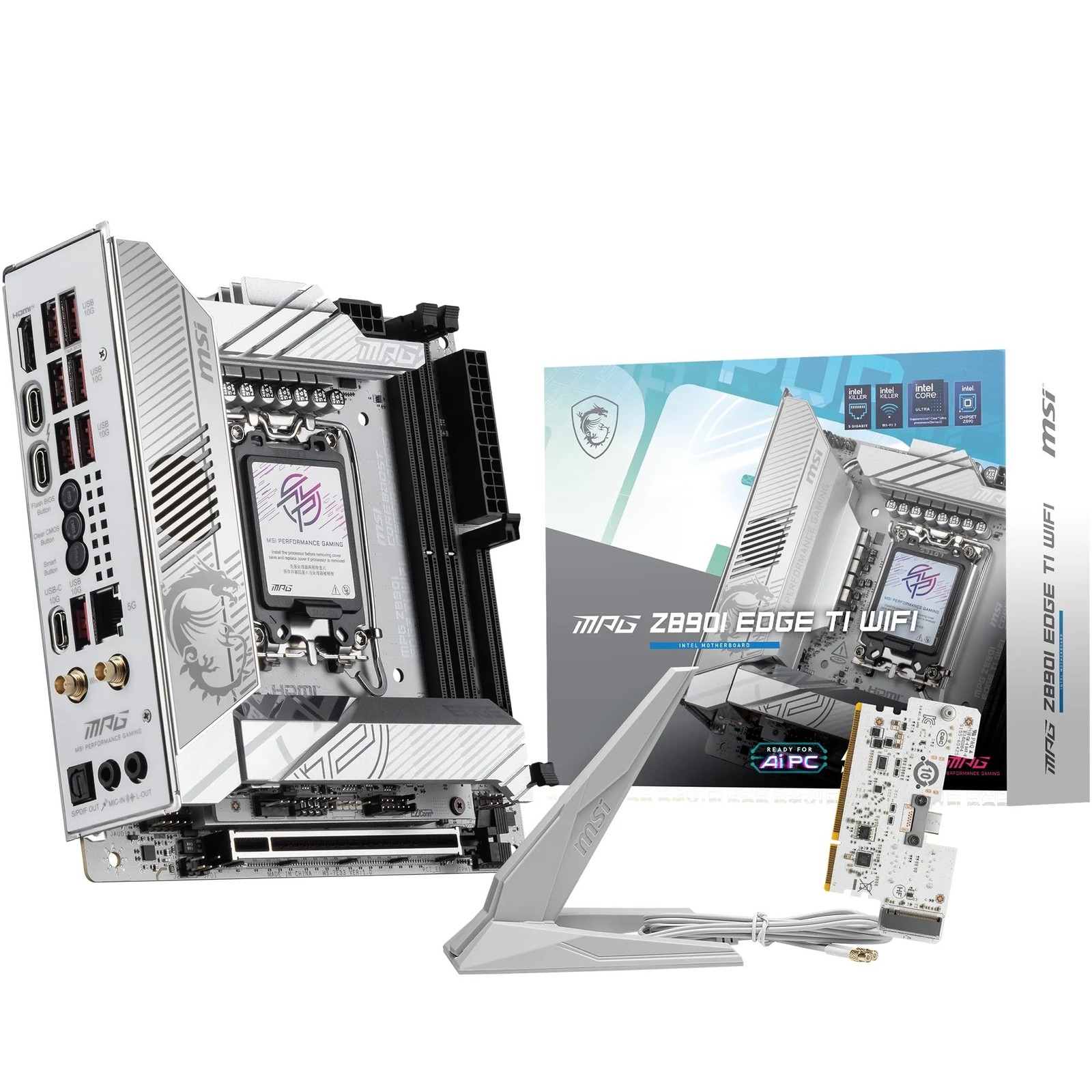MSI MPG Z890I Edge TI WiFi Motherboard, Mini-ITX - Supports Intel Core Ultra...