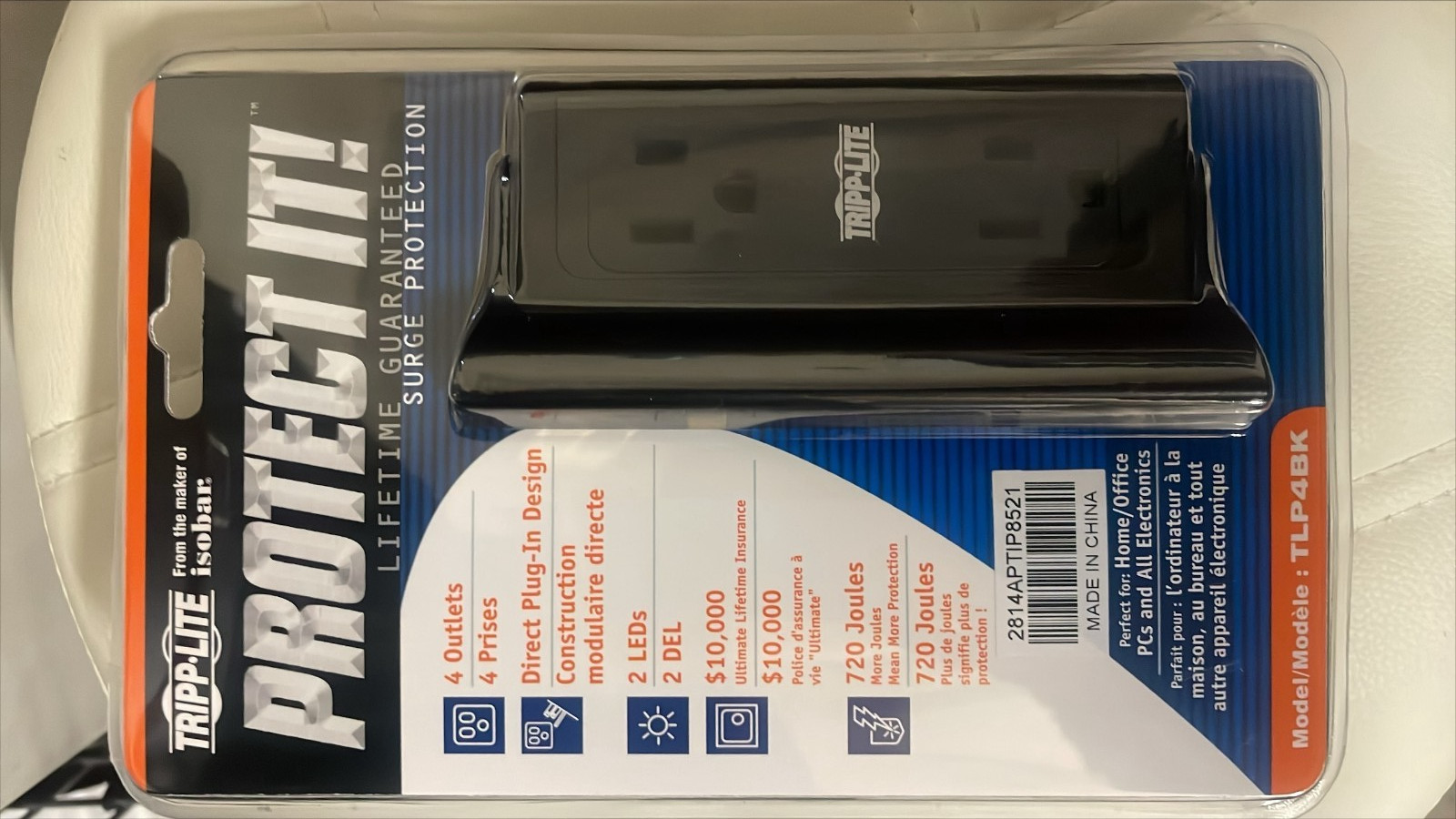Tripp Lite Protect It TLP4BK 4 Outlet Surge Protector Power Strip for Electroni