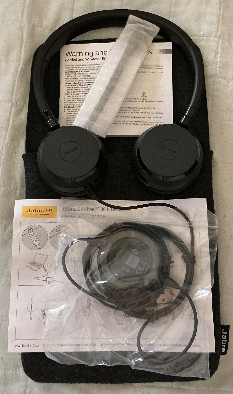 Jabra Evolve 30 II MS Stereo PC USB Headset for Microsoft Teams 5399-823-309 NEW