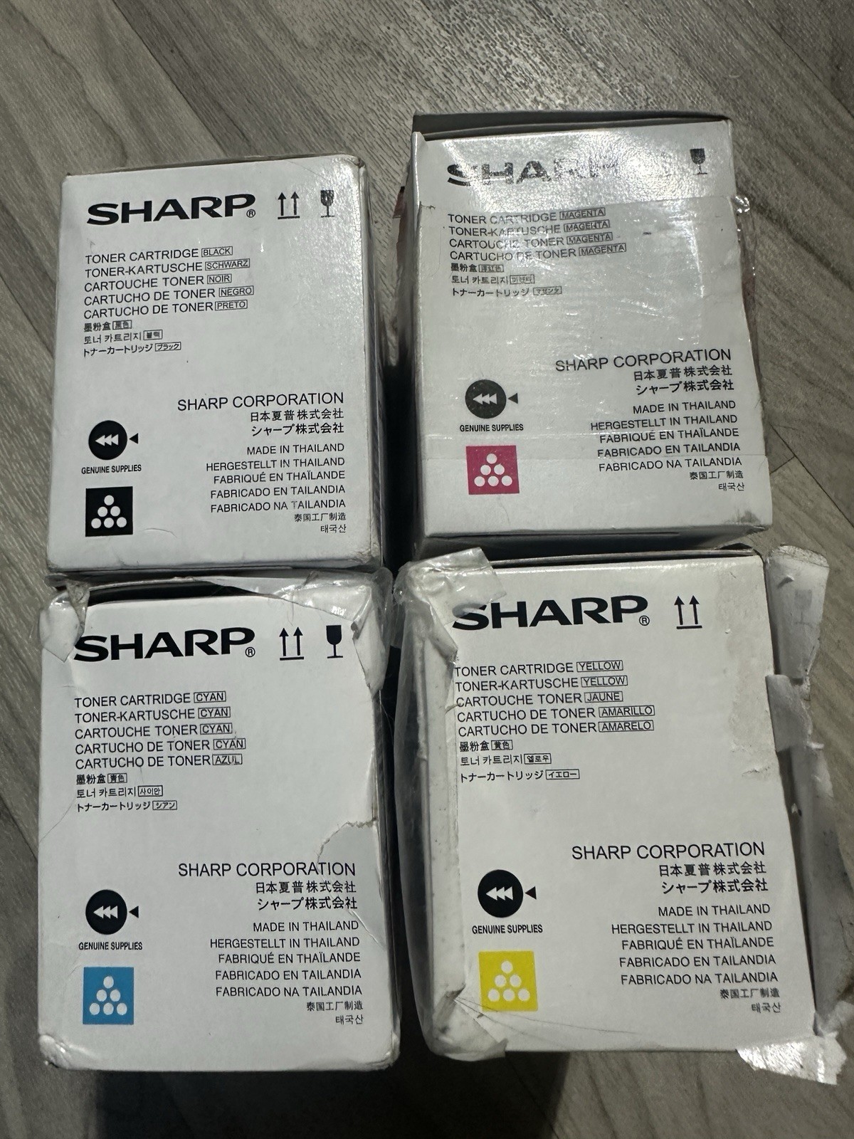 SET Toner Cartridges Genuine Sharp MX-C30NT-B/C/Y/M For use in MX-C250/MX-C300