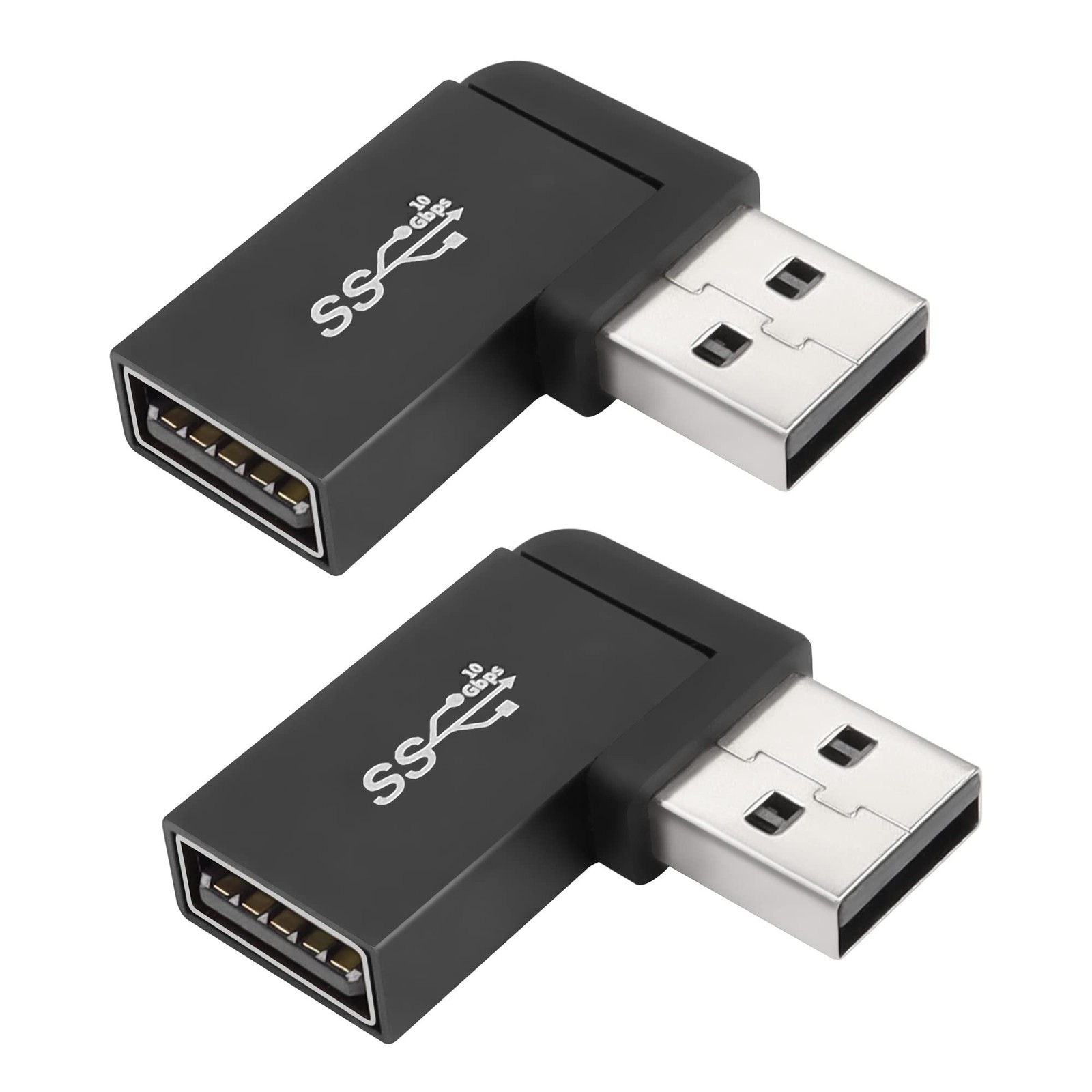 2 PCS 90 Angle USB 3.1 Adapter 10Gbps Male To Female Right Angle Connector
