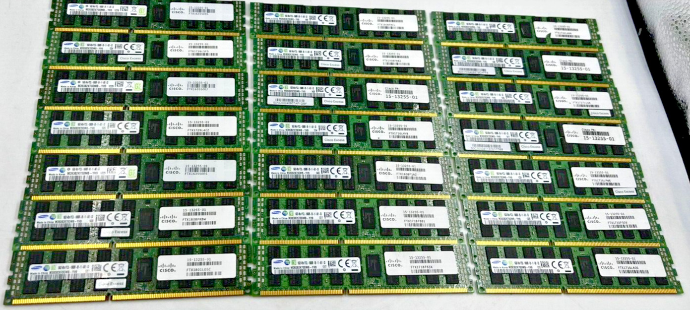 SERVER RAM -SAMSUNG *LOT OF 50* 16GB 4RX4 PC3L -10600R M393B2K70DMB-YH9 /TESTED