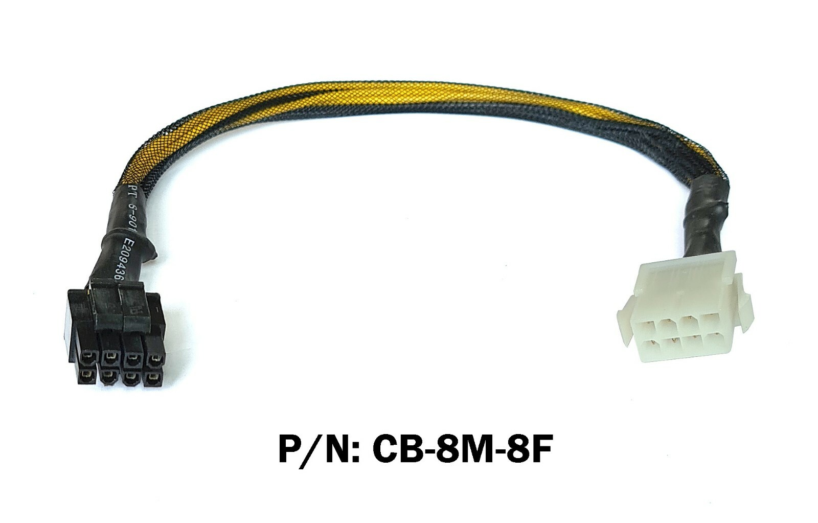 Motherboard EPS 12V 8 Pin Extension + Converter Cable 13.5" Black Sleeve 18 AWG