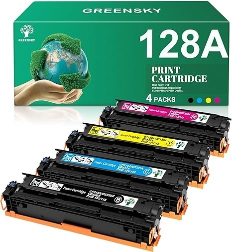 GREENSKY Compatible Toner Cartridge Replacement for HP 128A CE320A CE321A CE3...