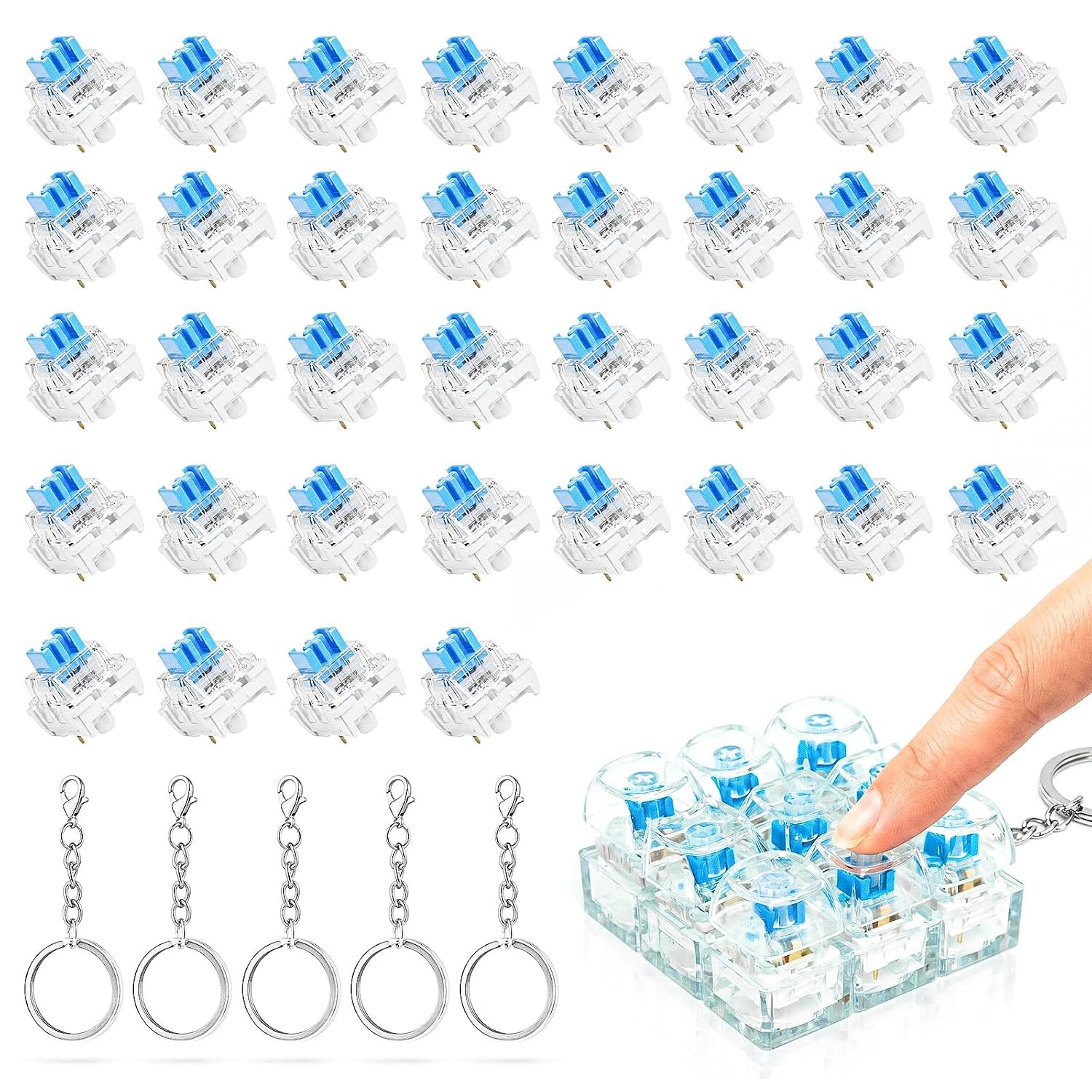 36PCS Clickers for 3D Prints,3-Pin Mechanical Keyboard Switches Replacement