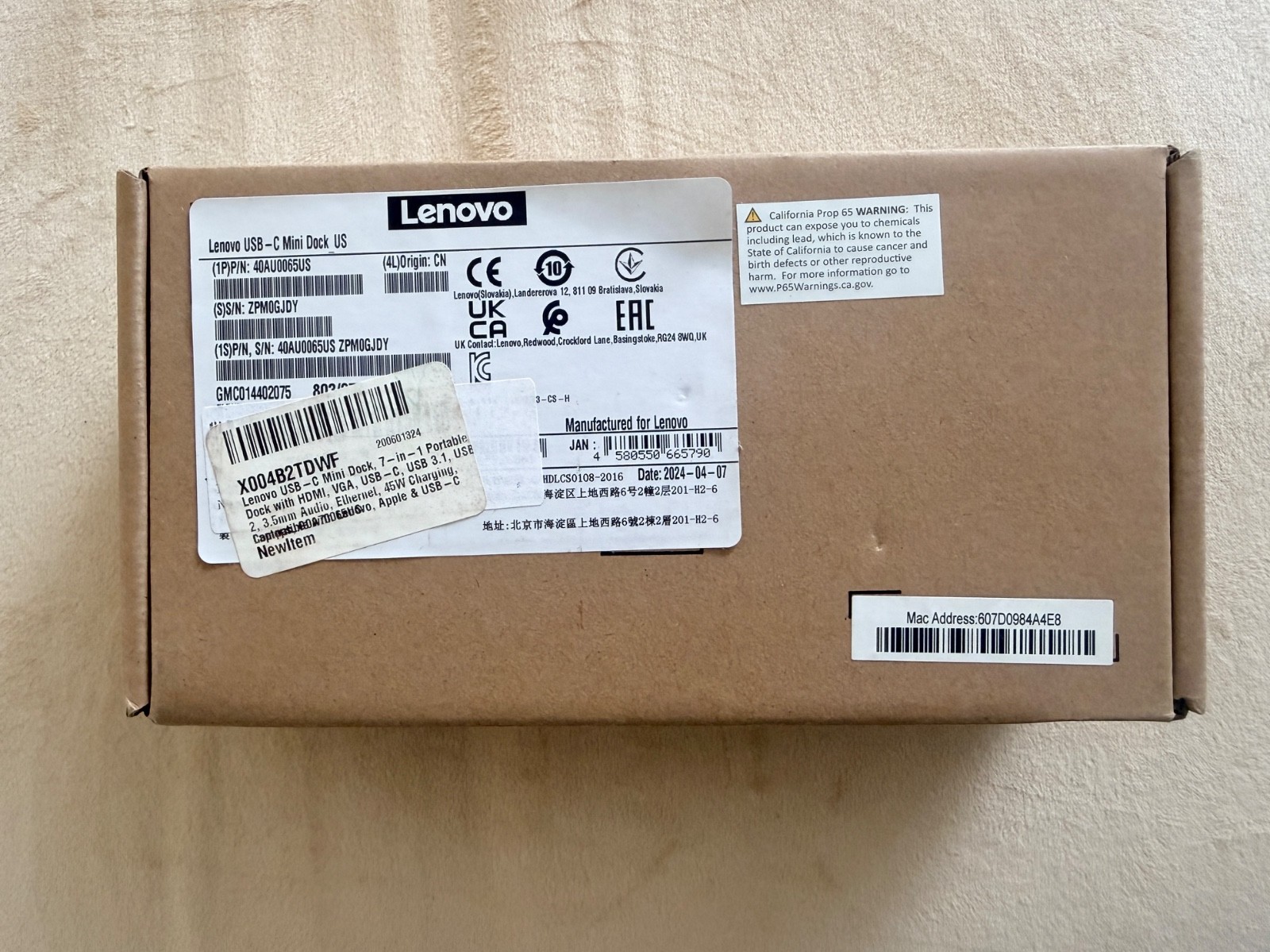 Lenovo 40AU0065US USB-C Mini Docking Station 7 in 1 Portable Dock with HDMI