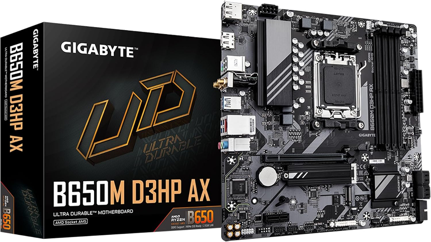 GIGABYTE B650M D3HP AX (Rev. 1.0) AMD AM5 Matx Motherboard, Support Ryzen 9000/8