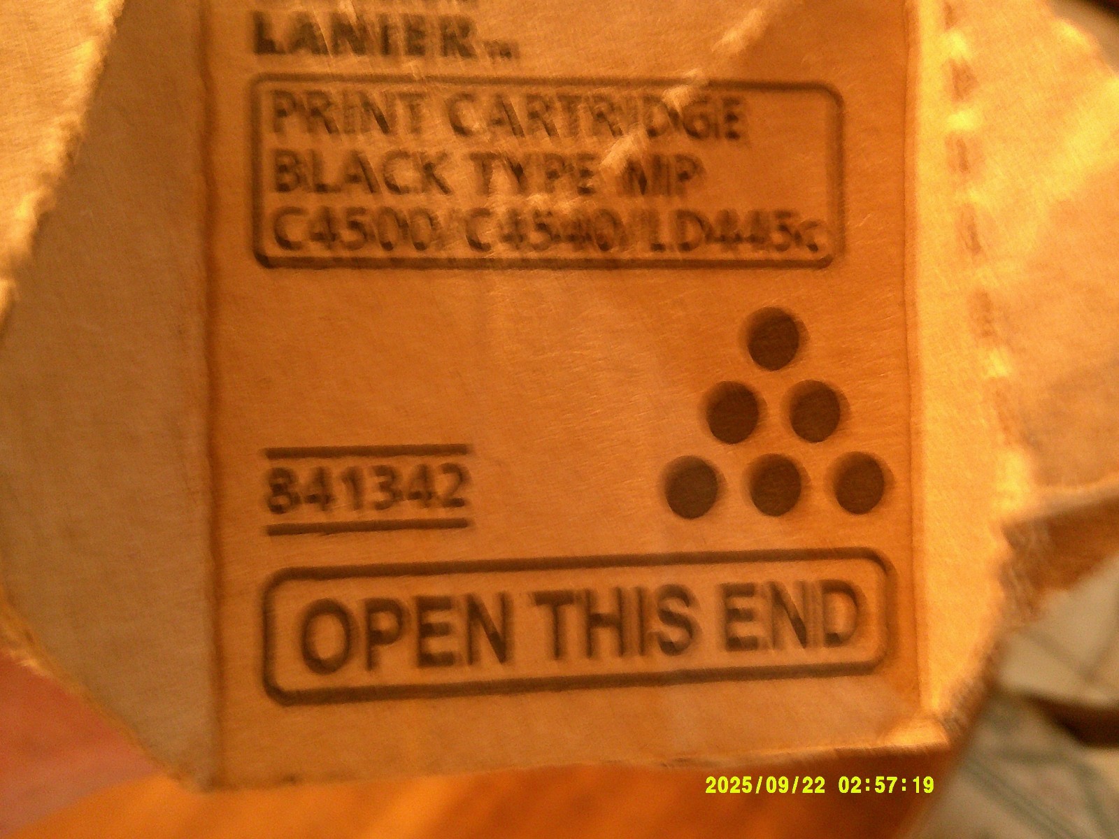 NIB  Ricoh Savin Lanier 841342   Black Toner Cartridge  US