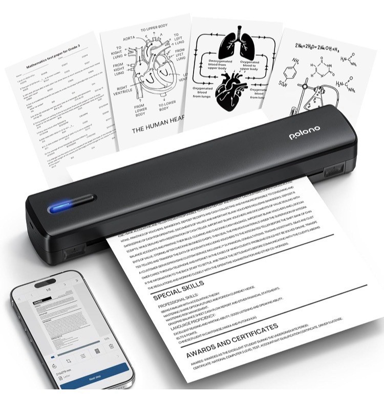 POLONO Portable Printer Bluetooth Thermal D810