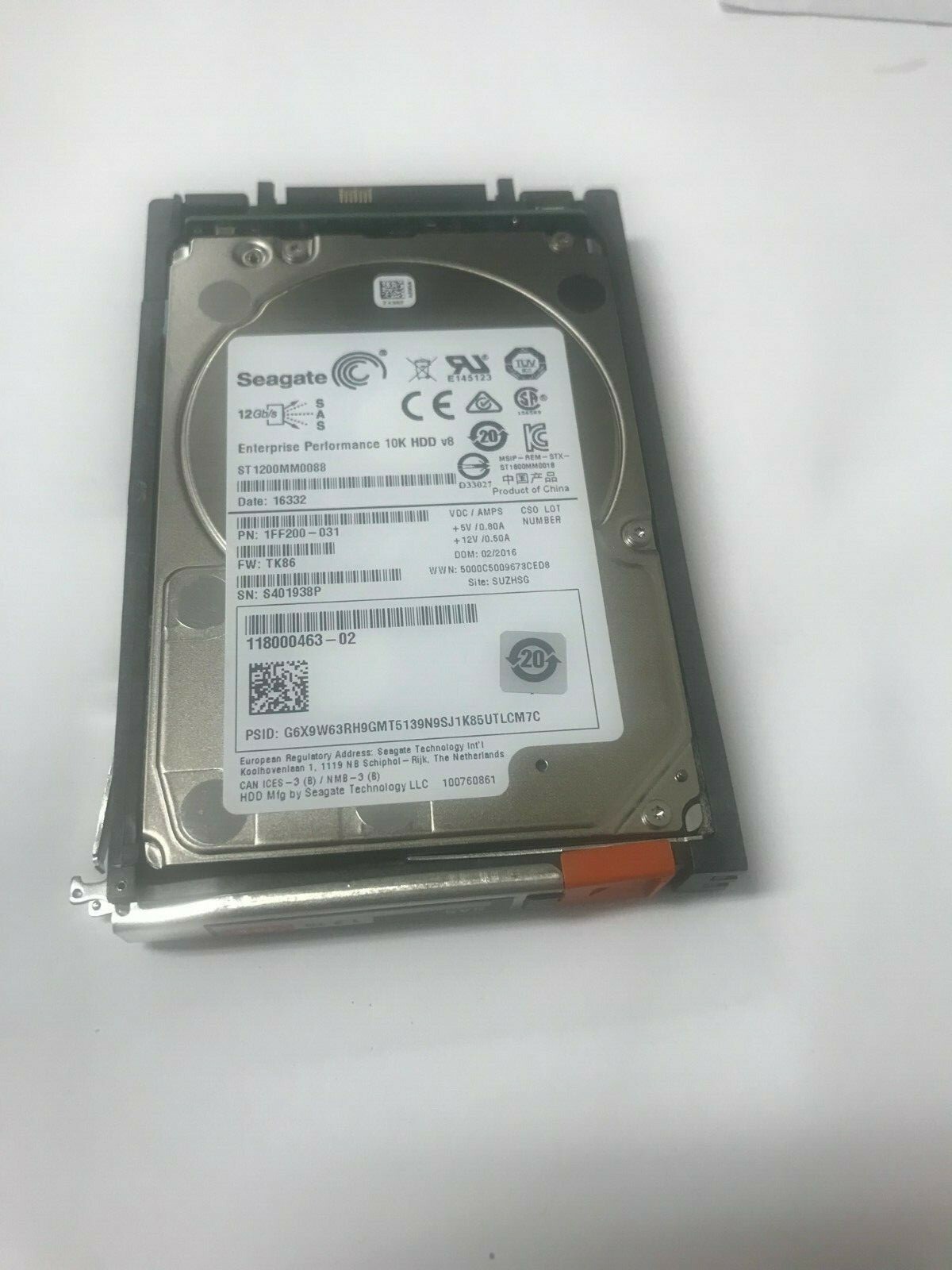EMC 005051367 1.2TB 10K 6Gbps 2.5" SAS HDD Hard Drive for VMAX 100K 200K VMAX3