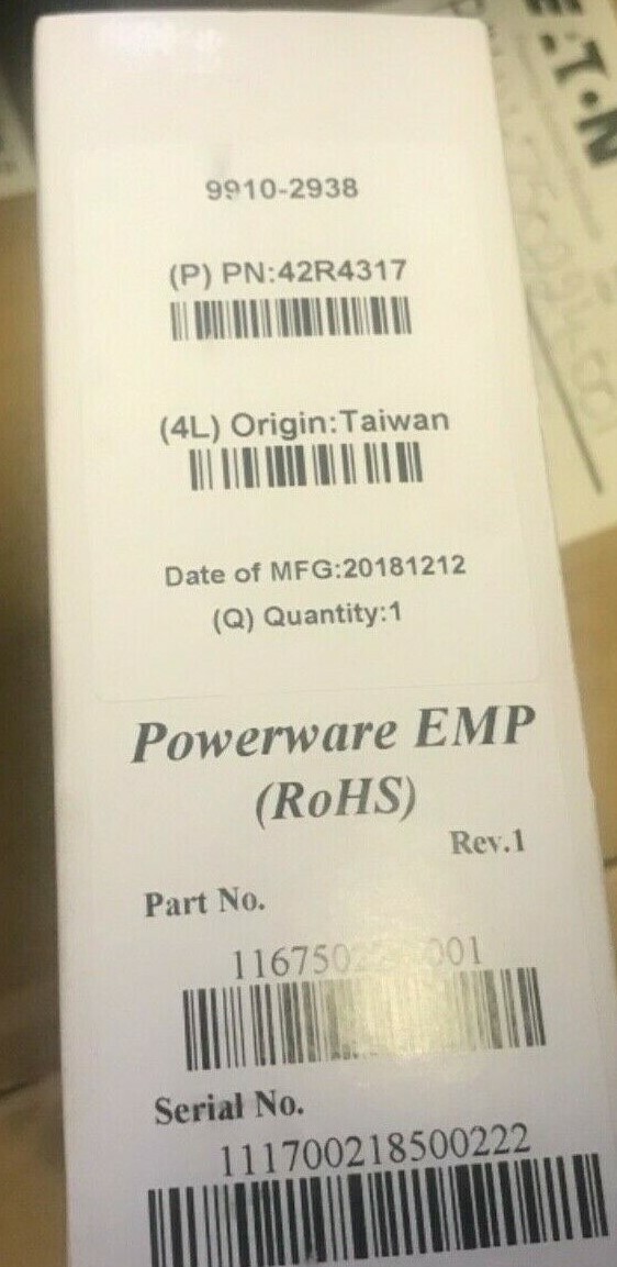 EATON POWERWARE 42R4317 9910 2938 Environmental Monitoring Probe 116750224 001