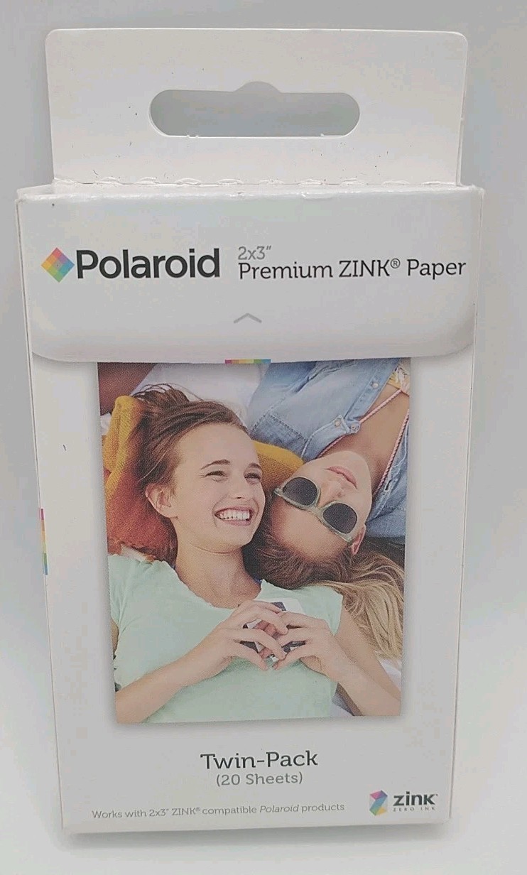 Polaroid Premium Zink Paper 2x3" Twin Pack (20 Sheets) New Sealed