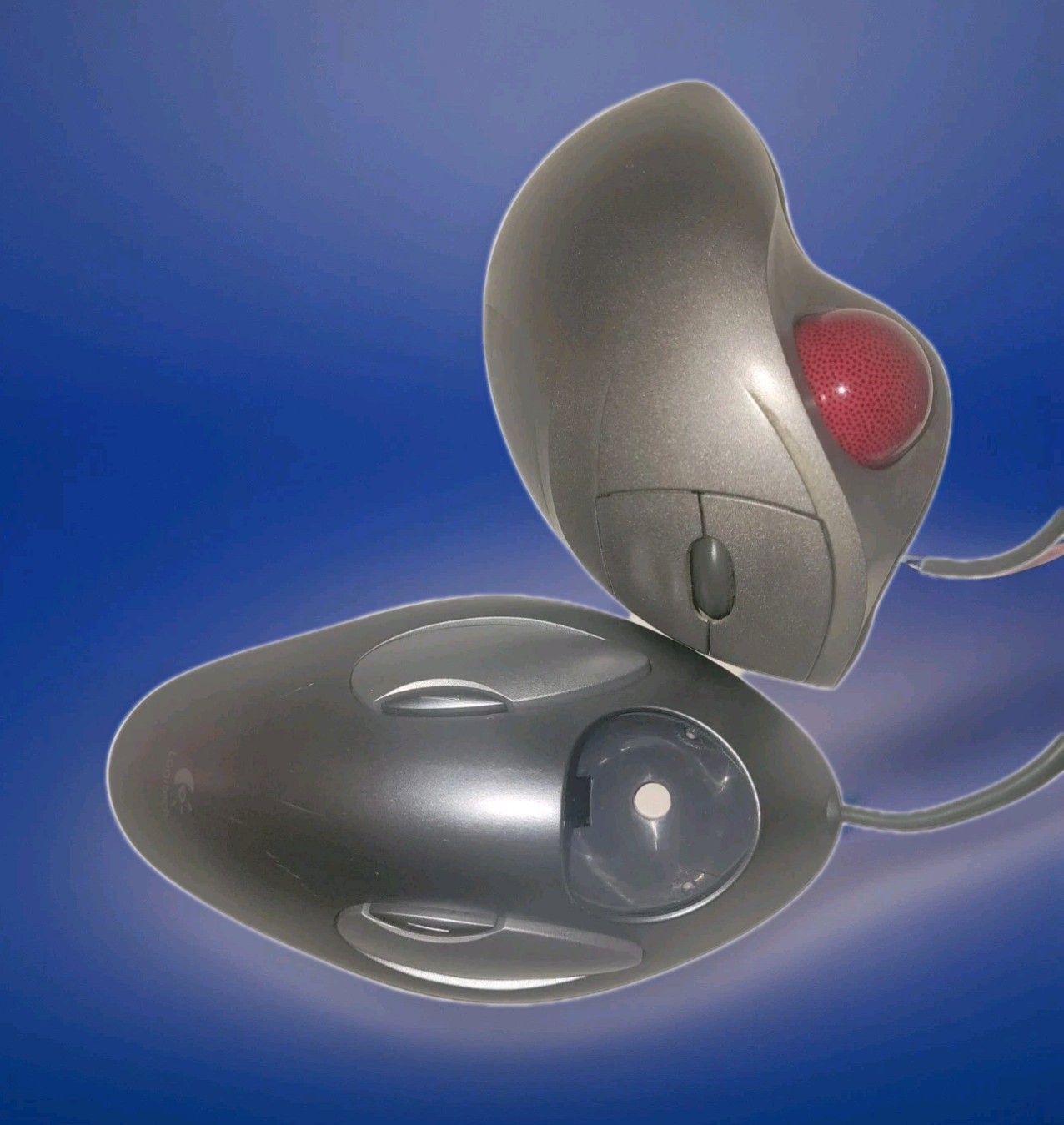 Set x 2 LogiTech TrackMan TrackBall Wheel Wired USB Mouse / 1 With Ball