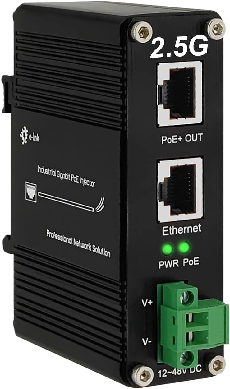 2.5G PoE+ Injector, IEEE 802.3af/at, Up to 30W Power Output 2.5 Gigabit Ethernet