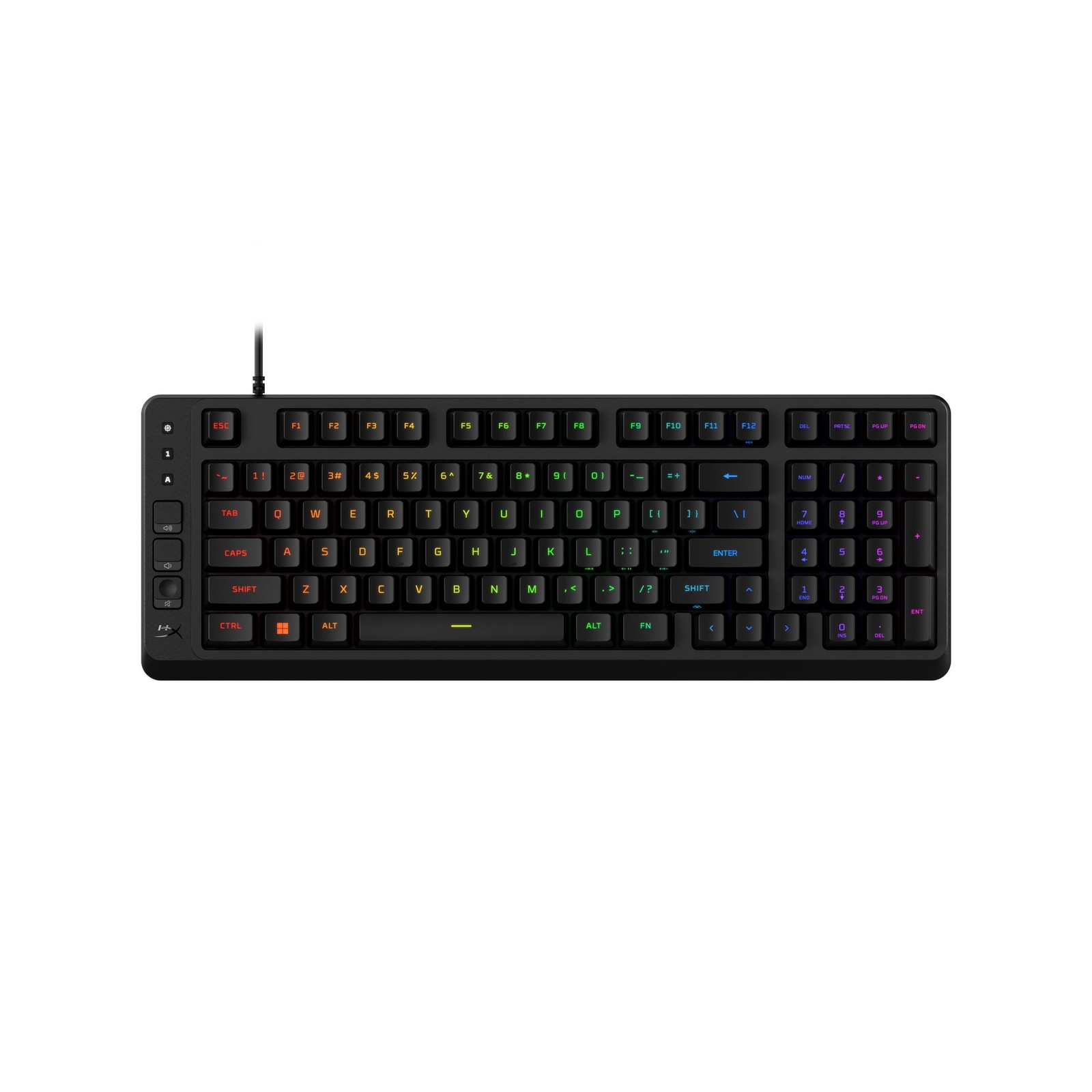 HyperX Eve 1800 Gaming Keyboard, 1800 Form Factor, 10 Zone RGB, Media Buttons, M