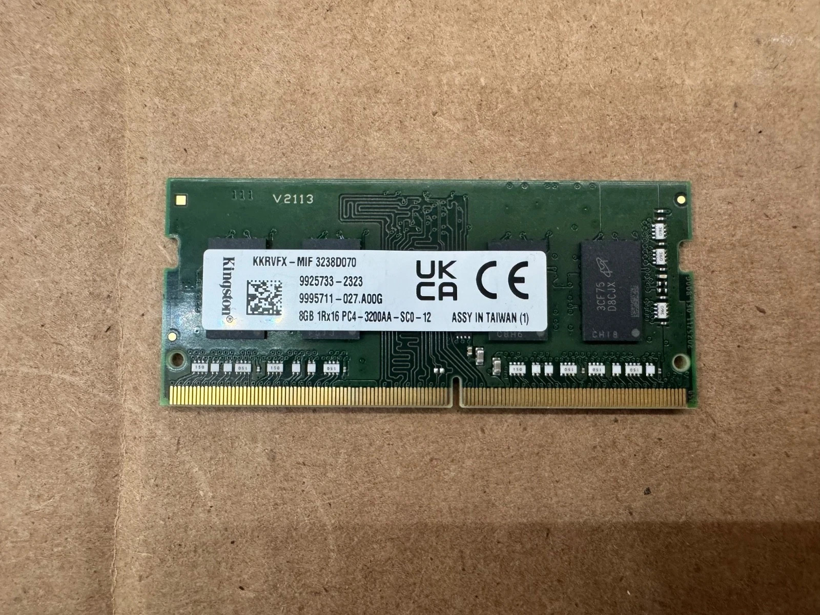 Kingston 8GB DDR4-3200 1Rx16 OEM Laptop Memory 9995711-027.A00G