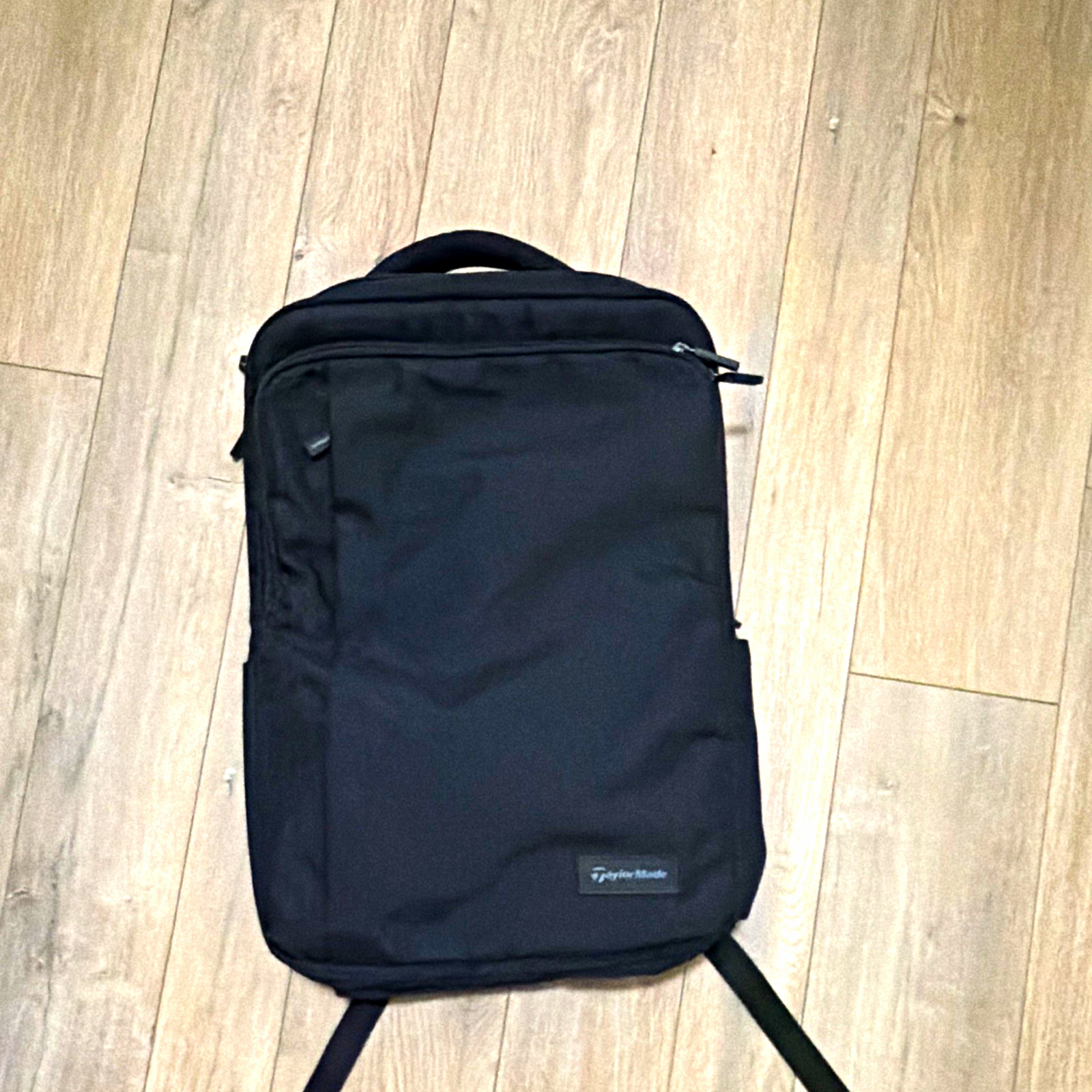 TaylorMade Black Solid Backpack Laptop Bag with Zippered Compartments new no tag
