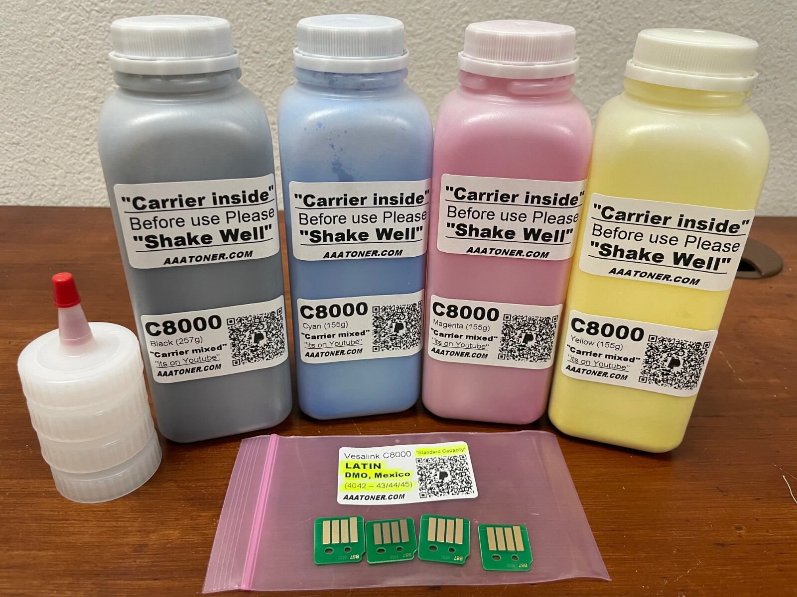 (257g/155g) 4 Standard Toner Refill for Xerox VersaLink C8000 + 4 Chip (LATIN)