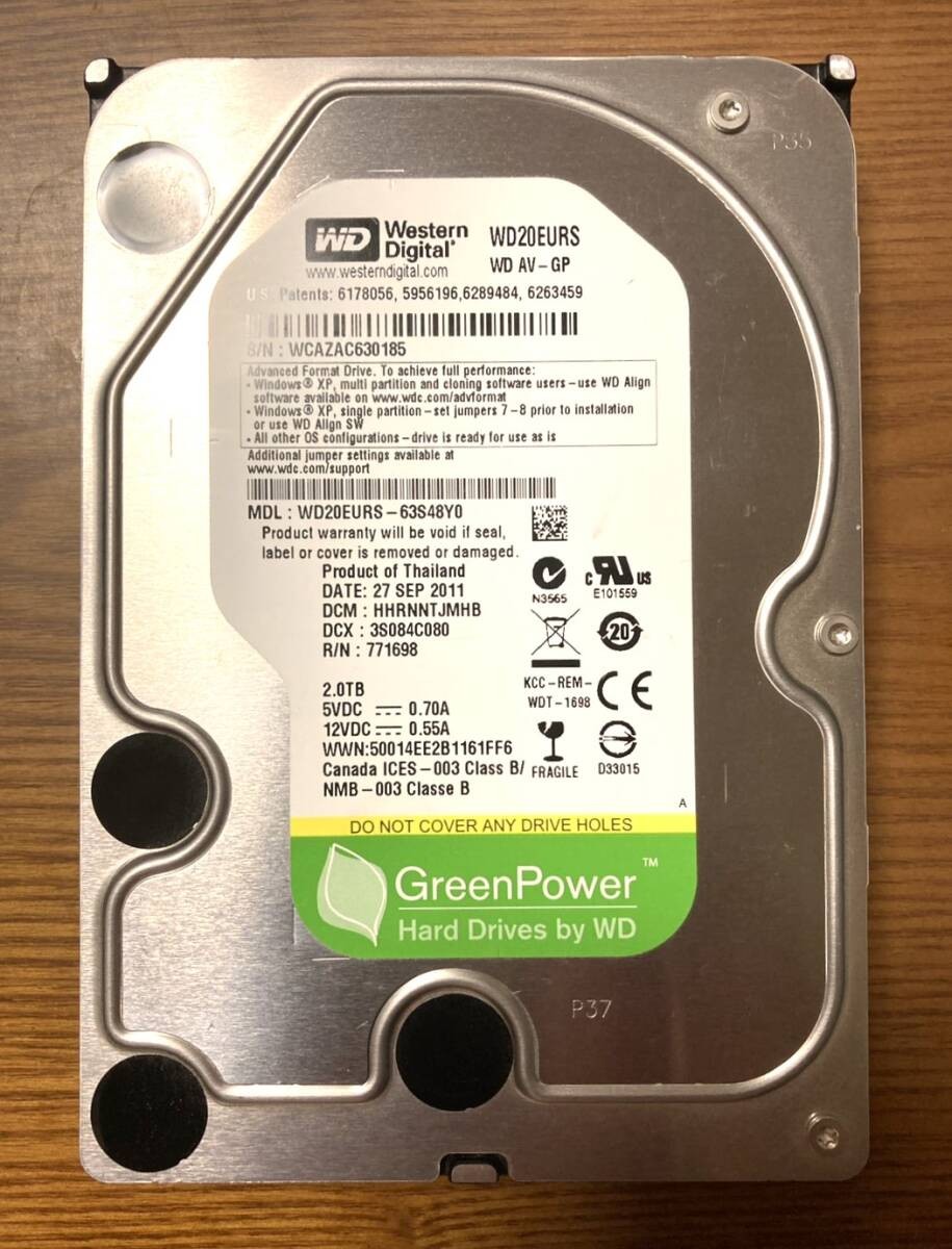 Status Western Digital AV-GP Series WD20EURS 3.5-inch HDD 2TB (High reliability