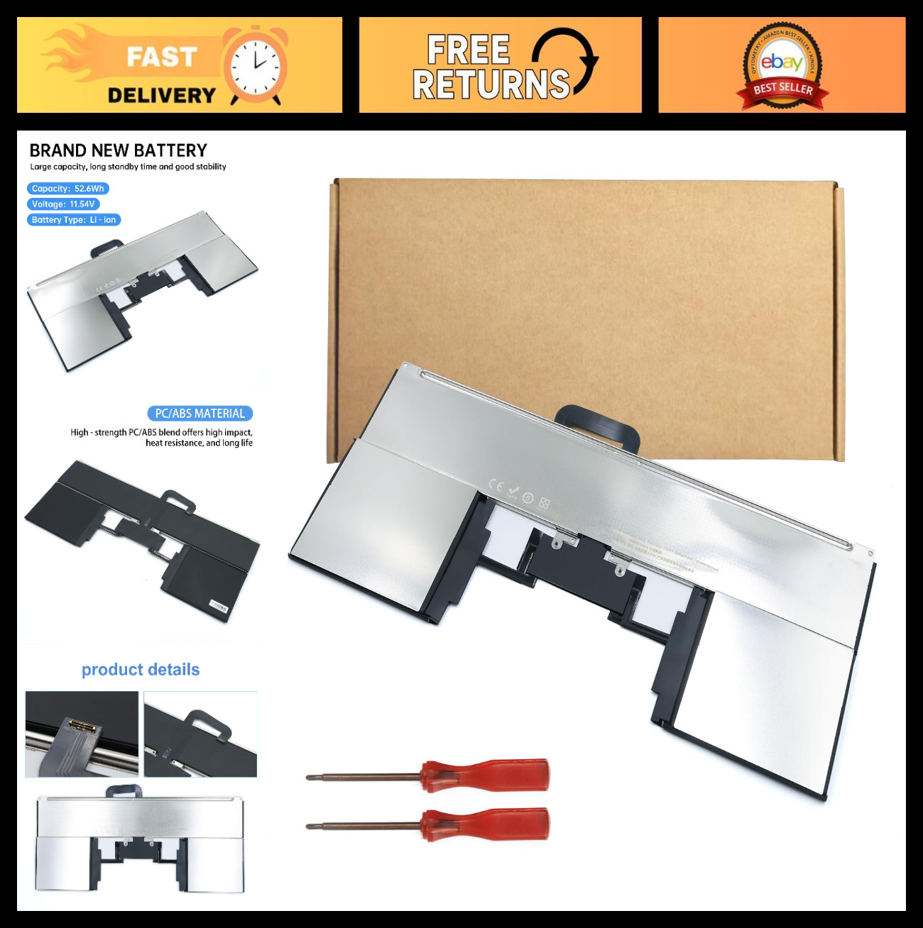 Replacement Battery for MacBook Air 13" M2 2022, Compatible with A2669 A2681, Pa