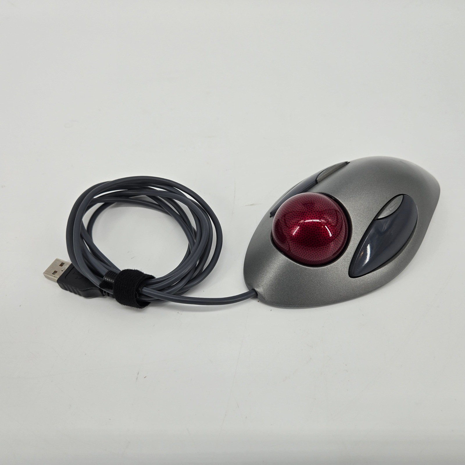 Logitech Trackman Wheel Optical USB Mouse Wired Red Ball T-BB18 Vintage Y2K