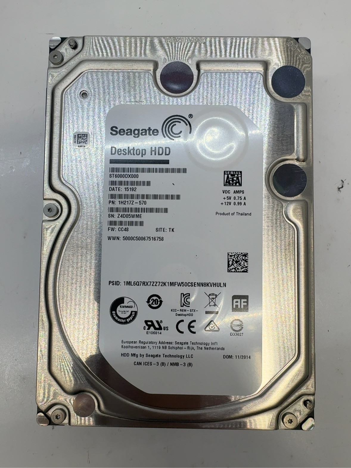 Seagate ST6000DX000 6TB 3.5" SATA III 7200RPM 128MB HDD Tested GOOD SMART T8 E11
