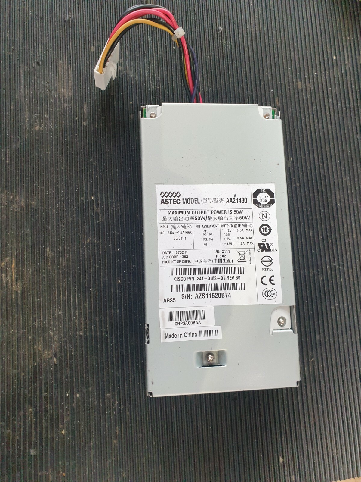 ASTEC AA21430 341-0182-01 REV B0 50W POWER SUPPLY (R3S8.3B2)
