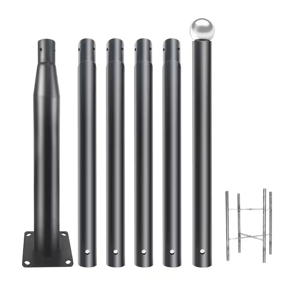 20 Ft Galvanized Steel Street Light Pole with 3 in Top Mount, Heavy Duty Outdoor