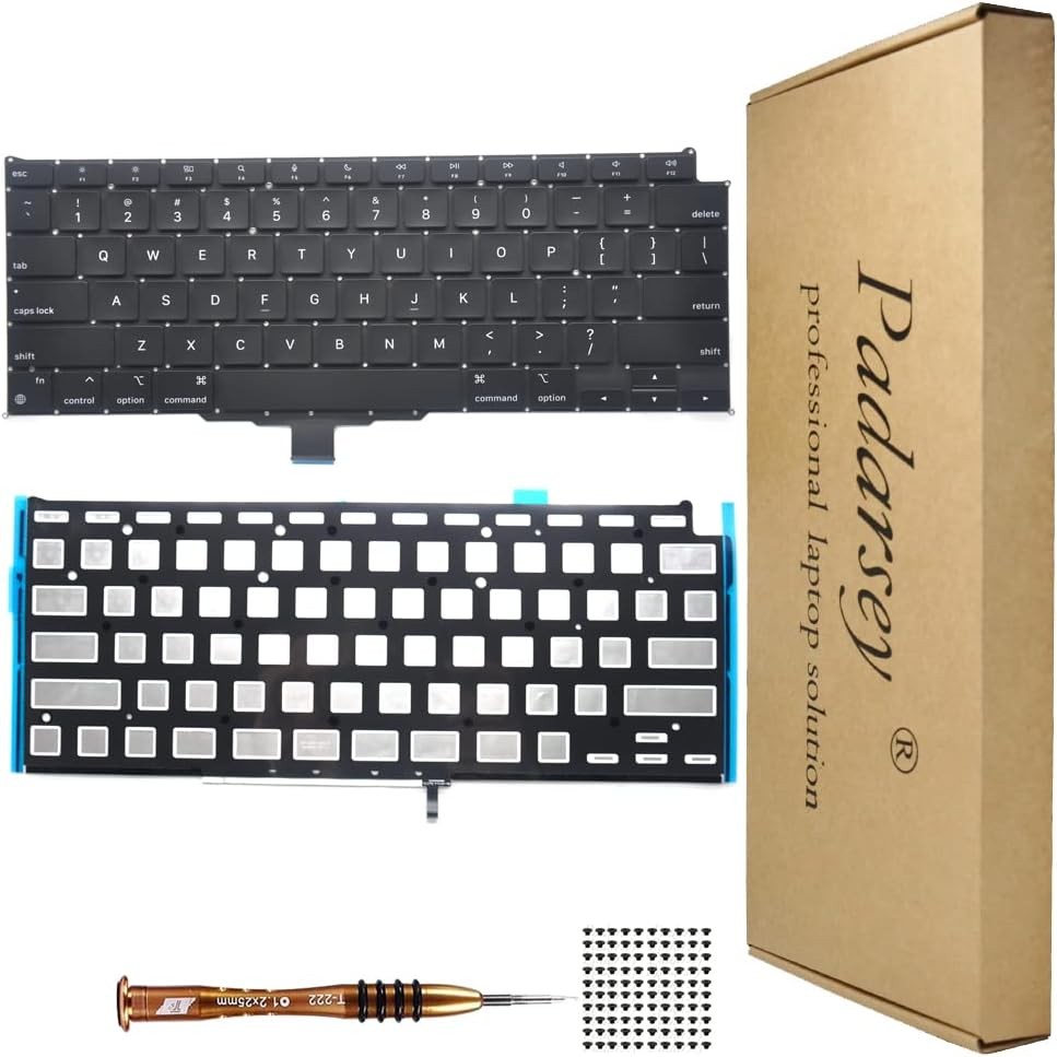 Replacement Backlight Backlit Keyboard Compatible with MacBook Air black 