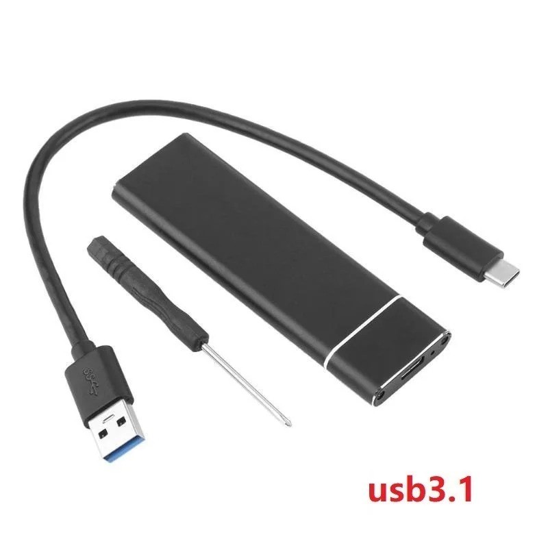 M.2 NVMe SATA SSD Enclosure 10Gbps USB C Case for M/B/B&M Key 2230–2280 2TB Max