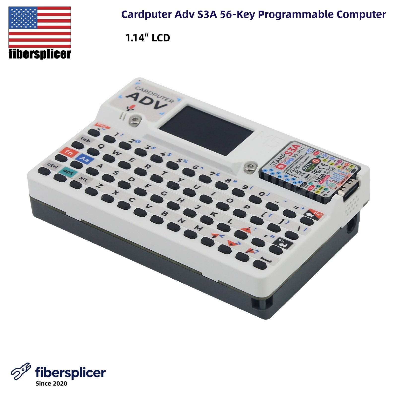 M5Stack Cardputer Adv S3A 56-Key Programmable Card-sized PC Board Keyboard (USA