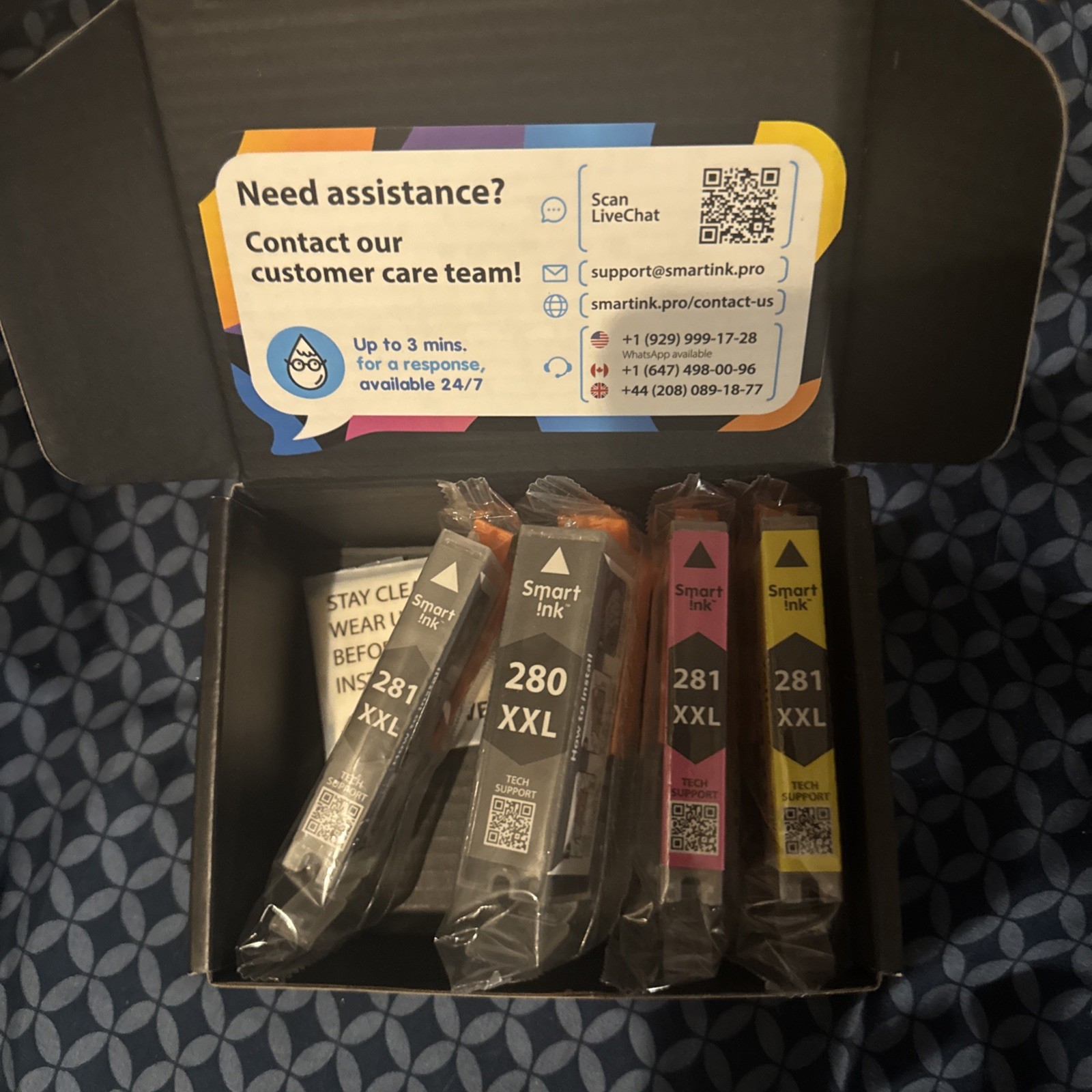 (Lot of 4) Smart Ink Compatible Ink Cartridge 280XXL & 281XXL for Pixma Printers