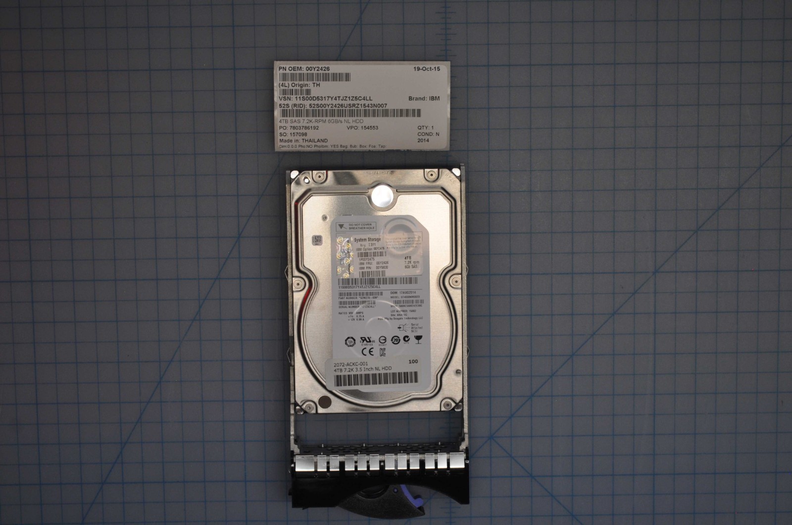 IBM  4TB 3.5" 7200RPM NL-SAS HDD HARD DISK DRIVE GRADE B 00Y2426