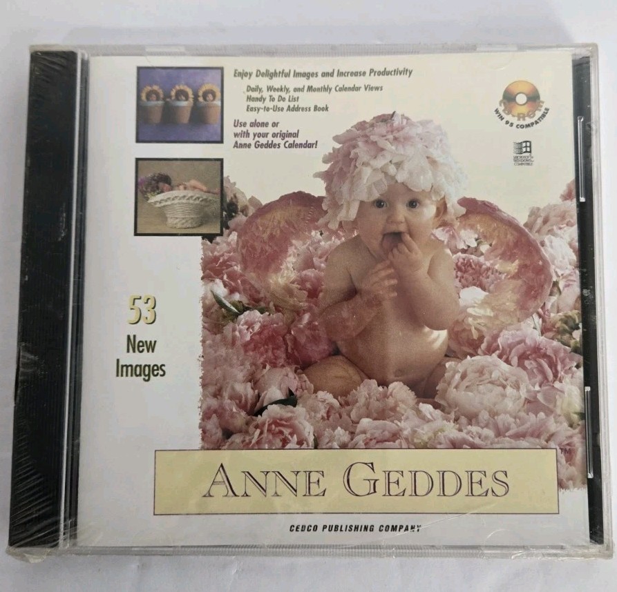 Anne Geddes Images and Productivity CD Rom Windows 1995 Calendar New And Sealed 