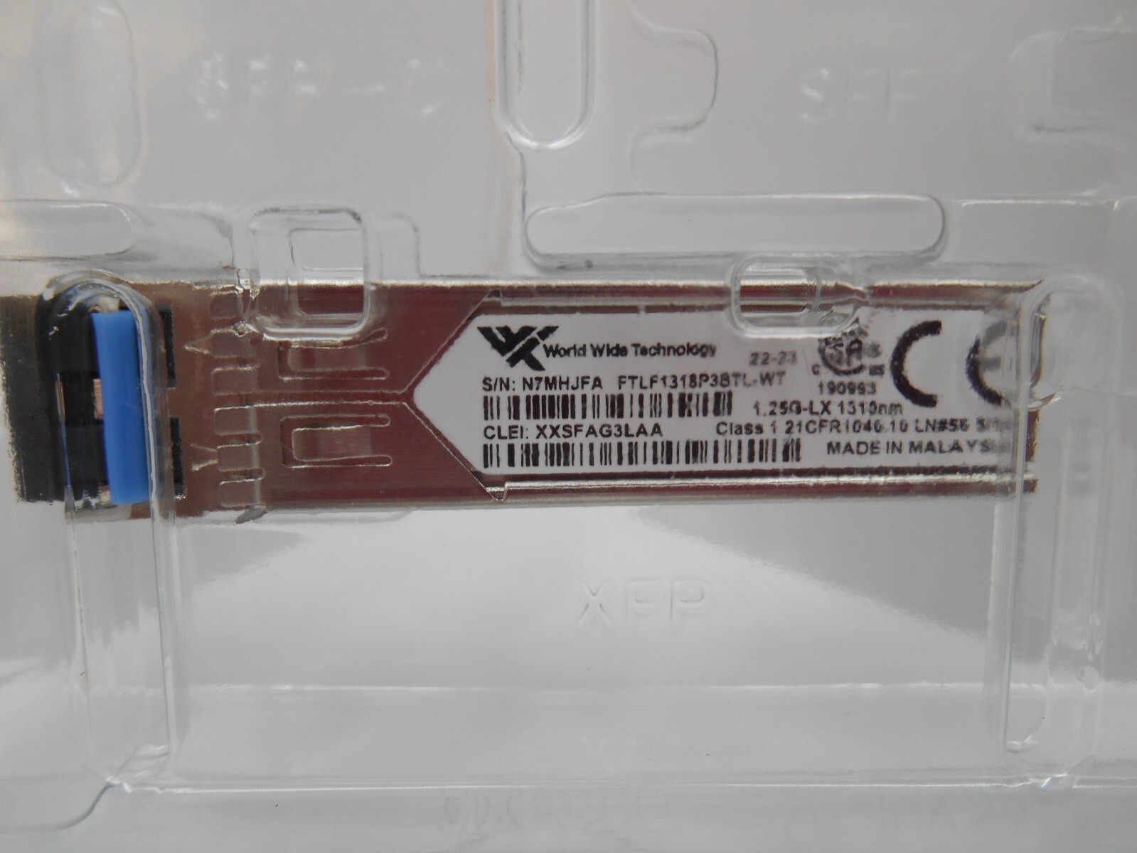 World Wide Technology SFP Module FTLF1318P3BTL-WT Finisar FTLF1318P3BTL
