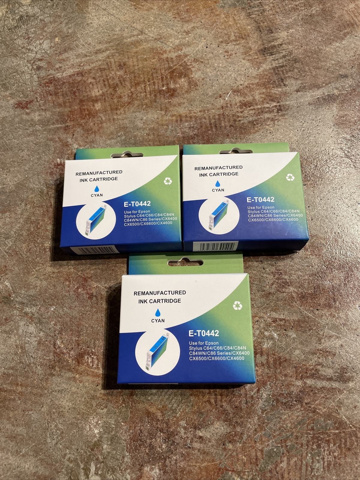 E-T0442 Cyan Inn Cartridges For Epson Stylus Photo 3 Pc Set