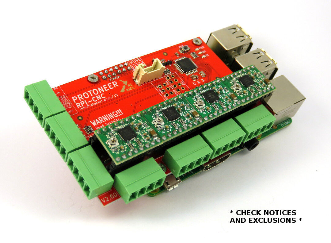 Raspberry Pi CNC Hat V2.60 - GRBL v1.1 Compatable - Uses Pololu Stepper Drivers