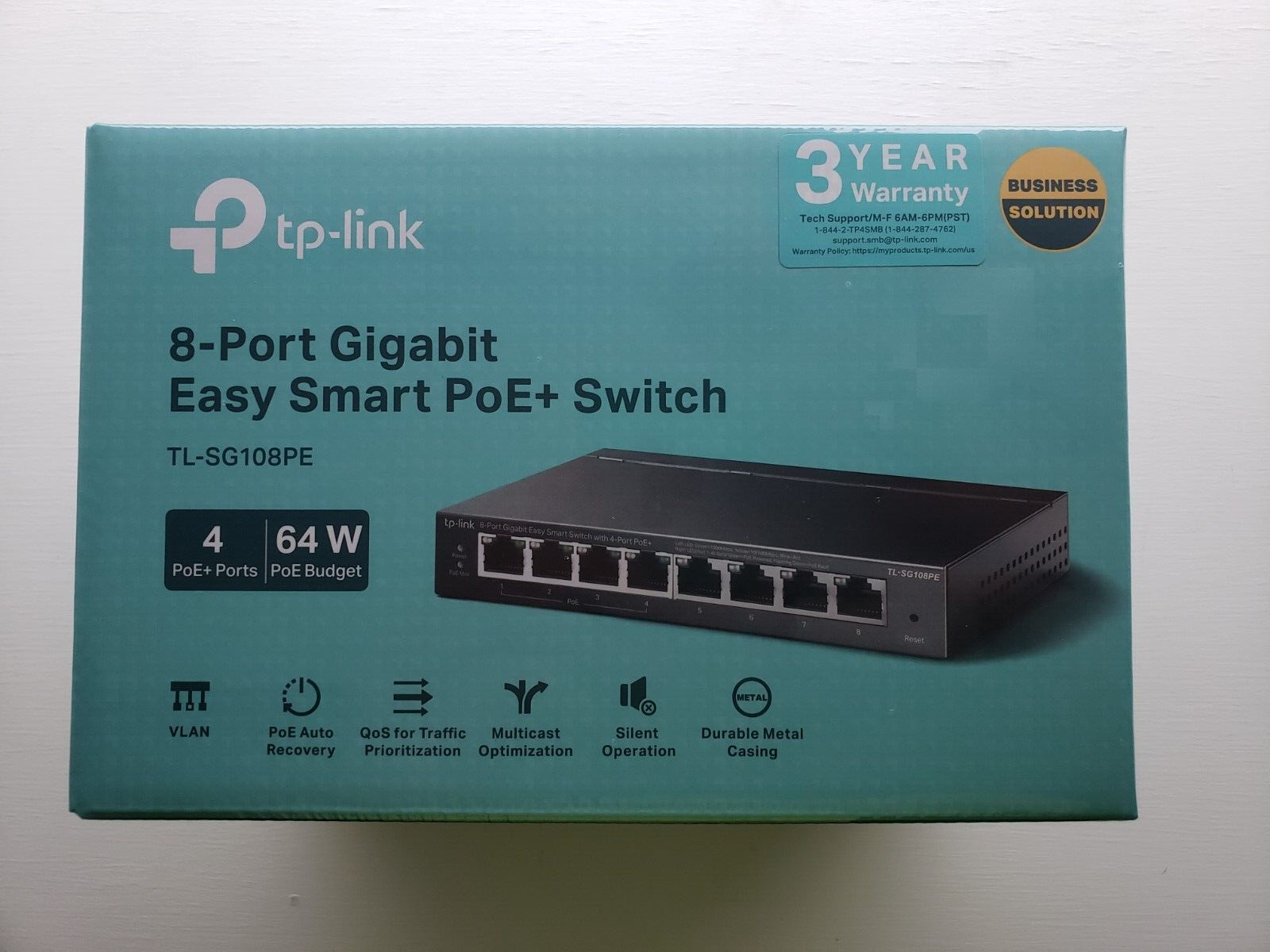 TP-Link 8-Port Gigabit Easy Smart PoE+ Switch TL-SG108PE - Factory Sealed