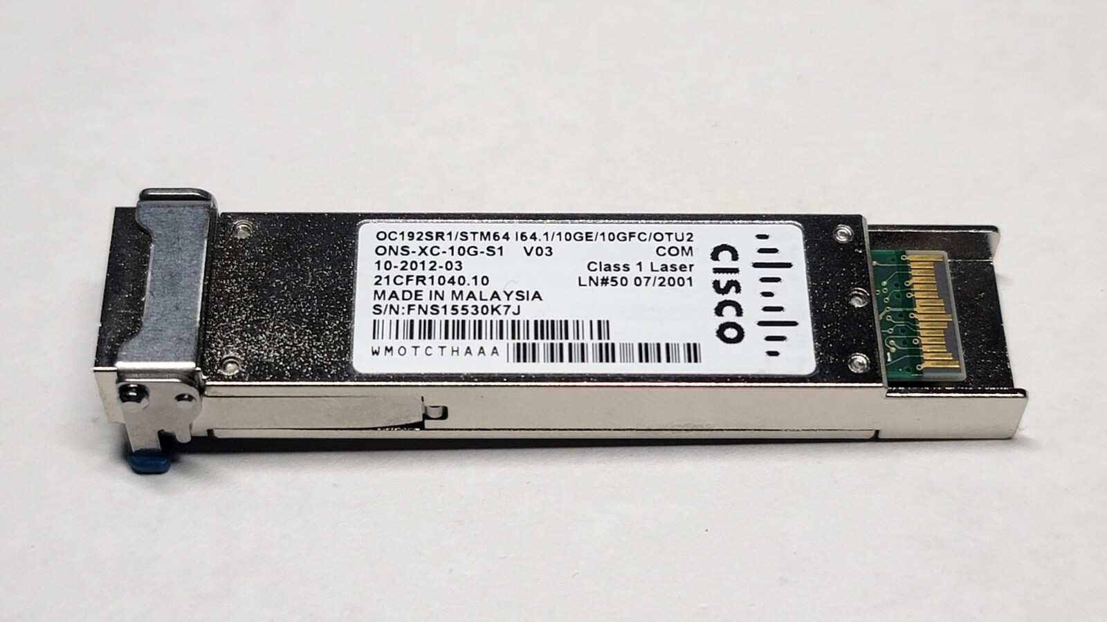 Genuine Cisco ONS-XC-10G-S1 XFP Transceiver Module 10-2012-03
