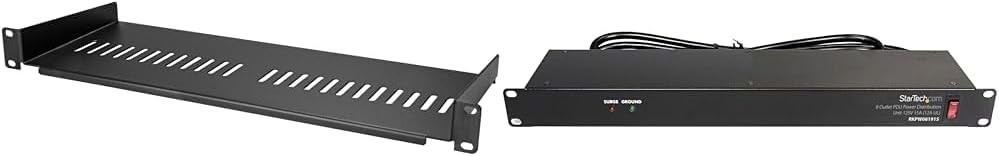 StarTech.com 1U Vented Server Rack Shelf with 8 Outlet 1U, Single Pack 