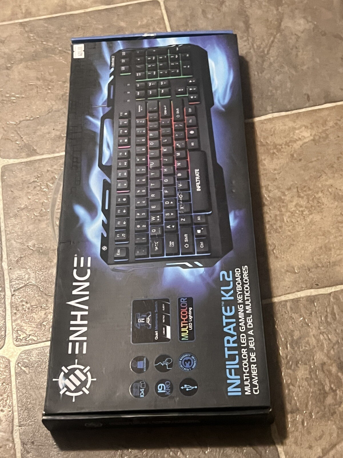 Enhance Infiltrate KL2 Multi-Color LED Gaming Keyboard BRAND NEW