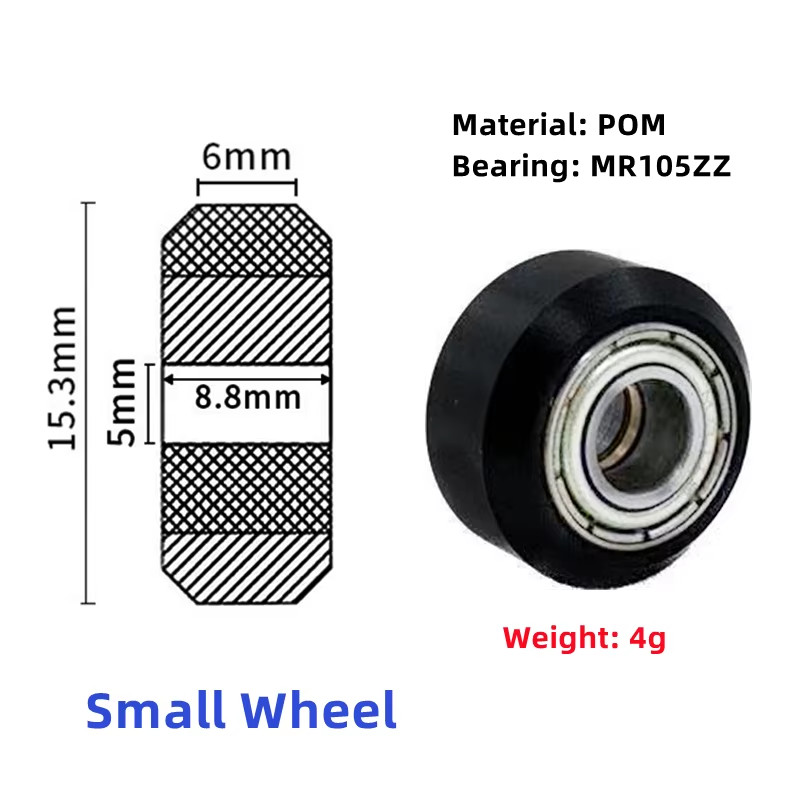 1/5/10PCS POM Plastic Wheel Bearing Pulley Small Big V-Slot Models 625ZZ 625RS M