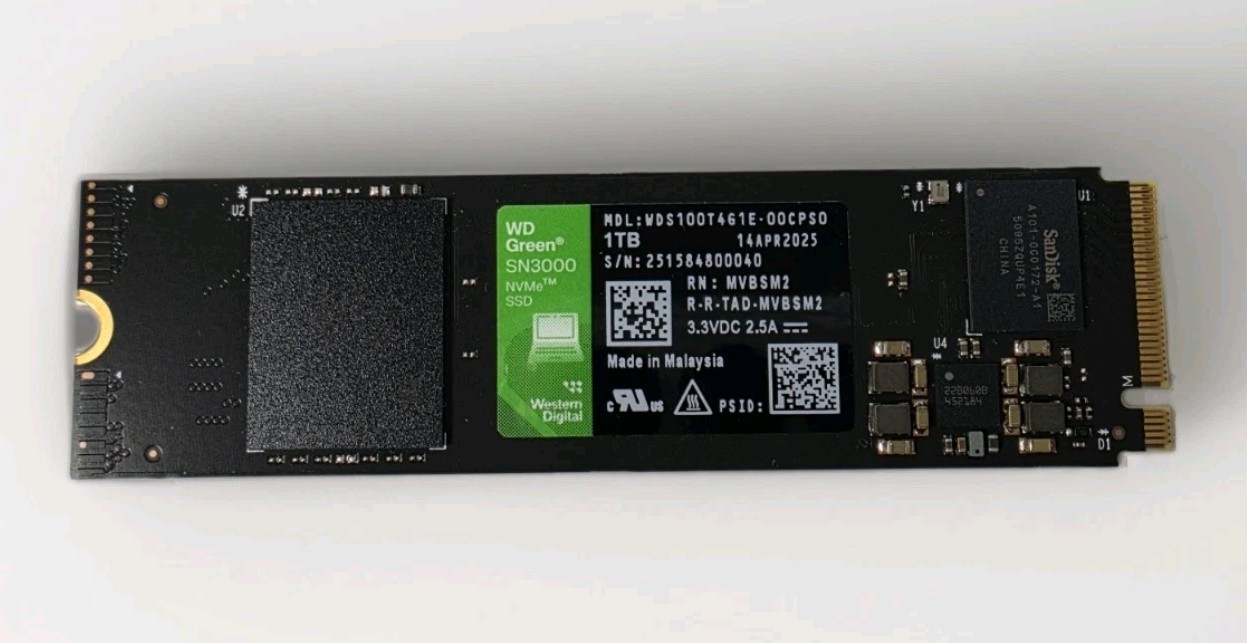 Western Digital Green SN3000 WDS100T461E-00CPSO 1TB Solid State Drive - NVMe