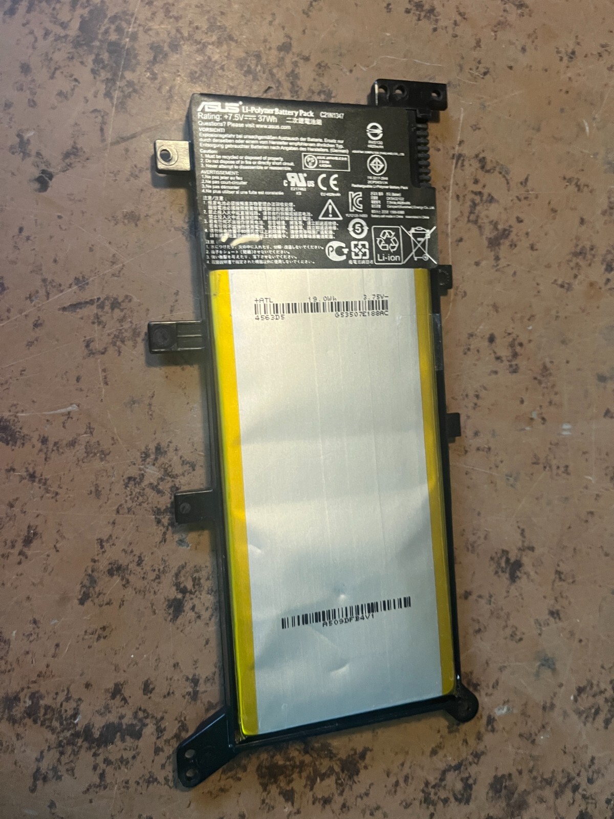 GENUINE ASUS X555DA X555D SERIES C21N1347 7.5V 37Wh BATTERY 0B200-01200300M